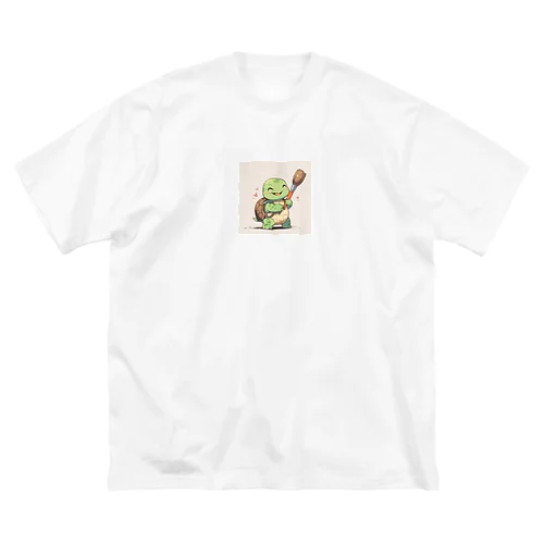 かわいいカメとおもちゃのペイントブラシ ビッグシルエットTシャツ