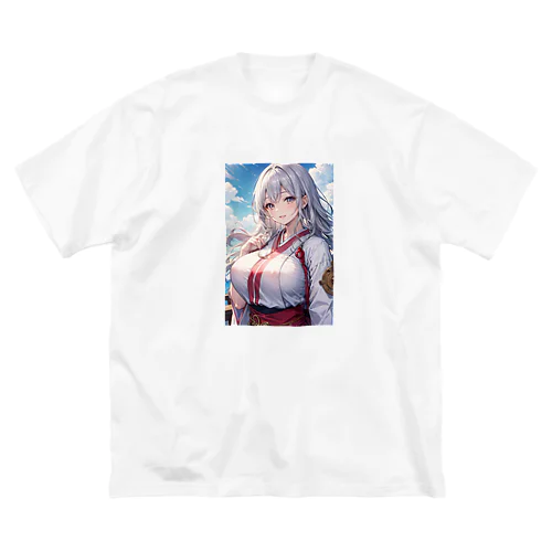 巫女姿のママ ビッグシルエットTシャツ