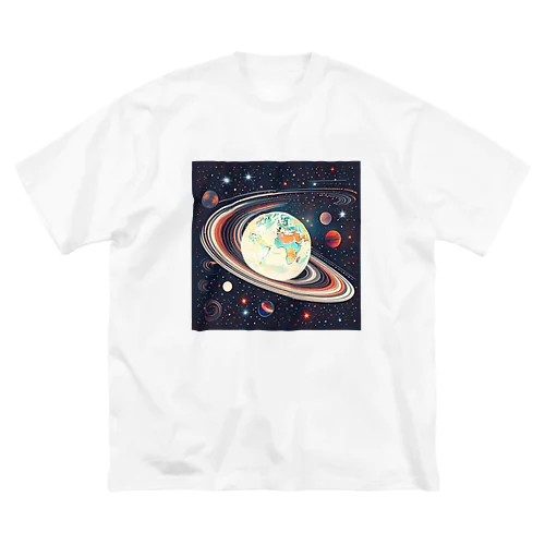 惑星デザイン ビッグシルエットTシャツ