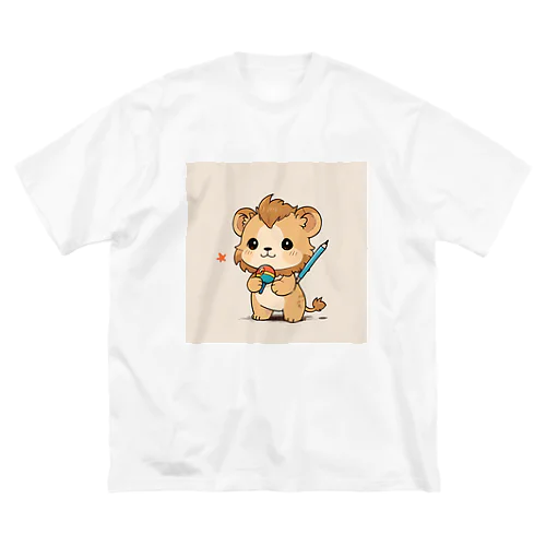 可愛いライオンとおもちゃのペン ビッグシルエットTシャツ