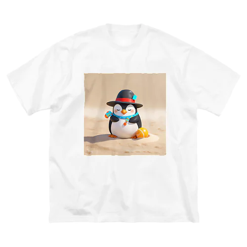 おもちゃの砂を使ったかわいいペンギン ビッグシルエットTシャツ