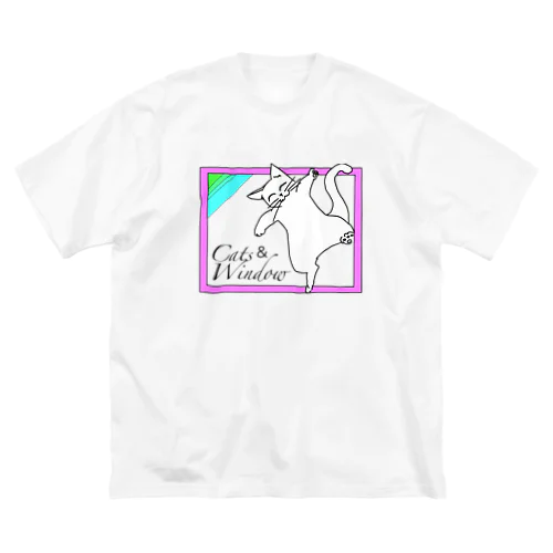 Cats ＆ Window ビッグシルエットTシャツ