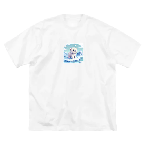 氷の上にいる白熊 ビッグシルエットTシャツ