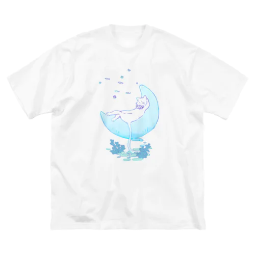 月夜に眠るたいねこ ビッグシルエットTシャツ