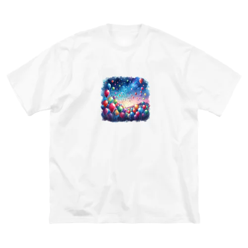 カラフルな風船が浮かぶ風景 Big T-Shirt