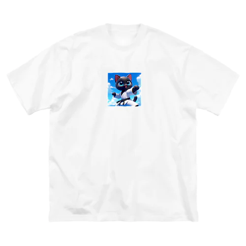 空手家クロネコ君・バージョン２ ビッグシルエットTシャツ