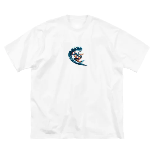 夏だ！ドラゴンもサーフィンだ ビッグシルエットTシャツ