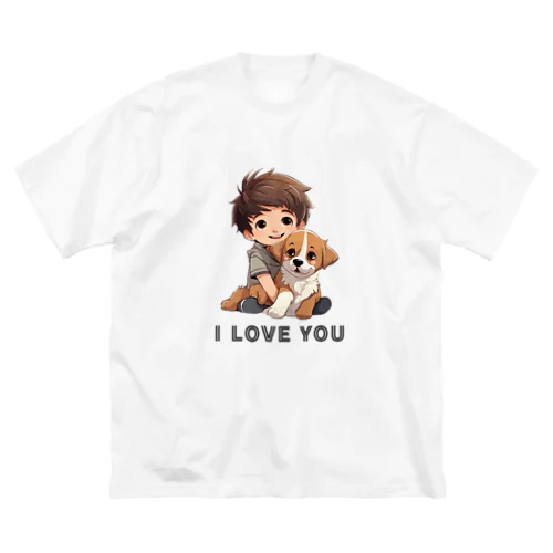 BOY & DOG, I LOVE YOU (14) ビッグシルエットTシャツ