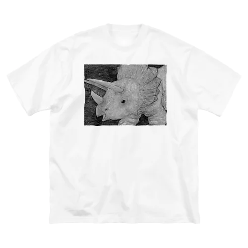 トリケラトプス　モノクロ Big T-Shirt