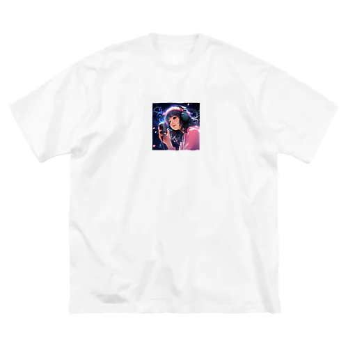 音楽好き女の子 ビッグシルエットTシャツ