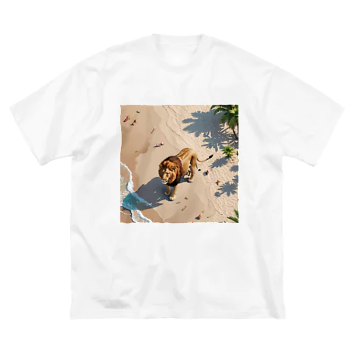 浜辺のライオン Big T-Shirt