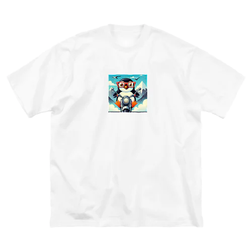 サングラスをかけたワイルドなペンギン③ ビッグシルエットTシャツ