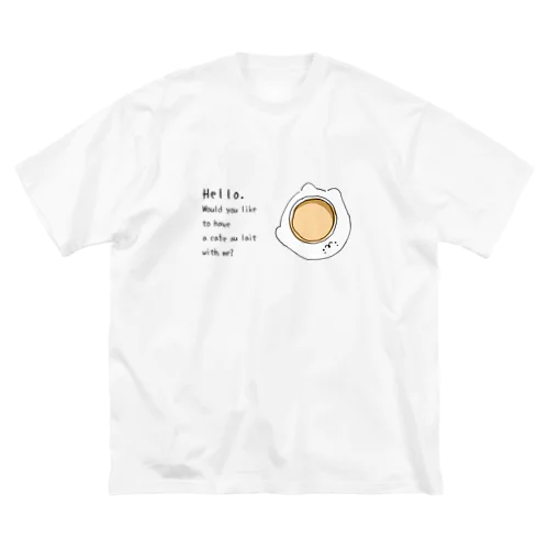 一緒にカフェオレ飲まない？/ベビーゴマフさん ビッグシルエットTシャツ