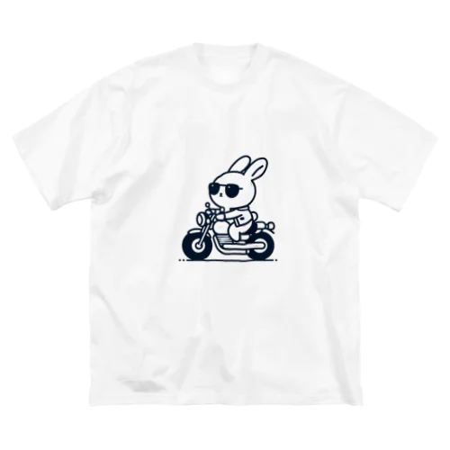 バイクに乗ったうさぎ ビッグシルエットTシャツ