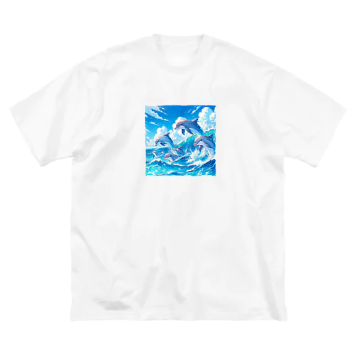 海で遊ぶイルカたちの楽しい風景 Big T-Shirt