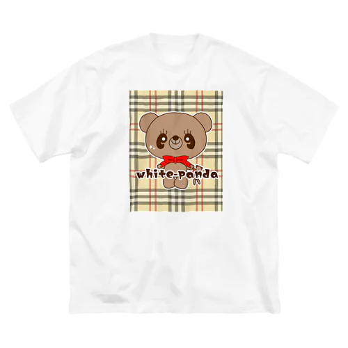 チェック大好きくまくん♪ ビッグシルエットTシャツ