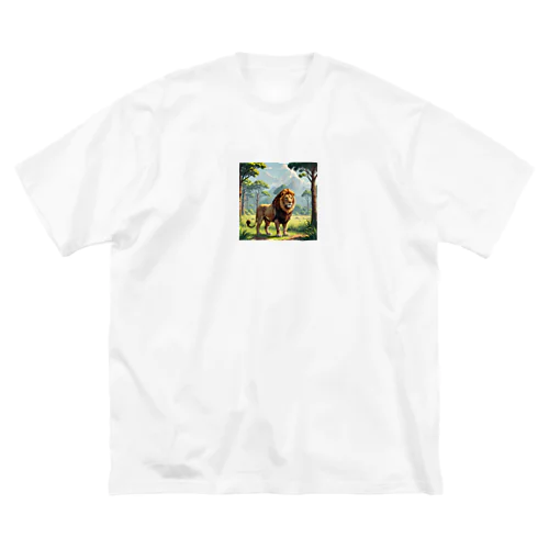 ドット絵ライオン ビッグシルエットTシャツ