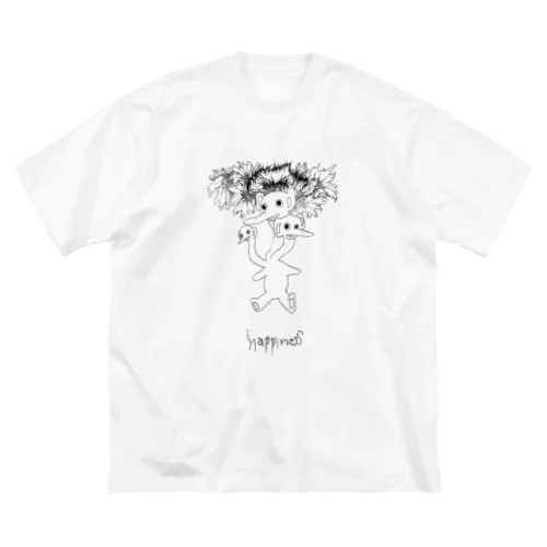 happiness黒文字 ビッグシルエットTシャツ