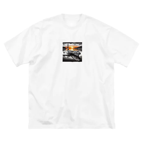 アート飛行機 ビッグシルエットTシャツ