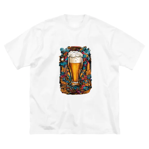 生ビール　デザインTシャツ　アート　グラフィック ビッグシルエットTシャツ
