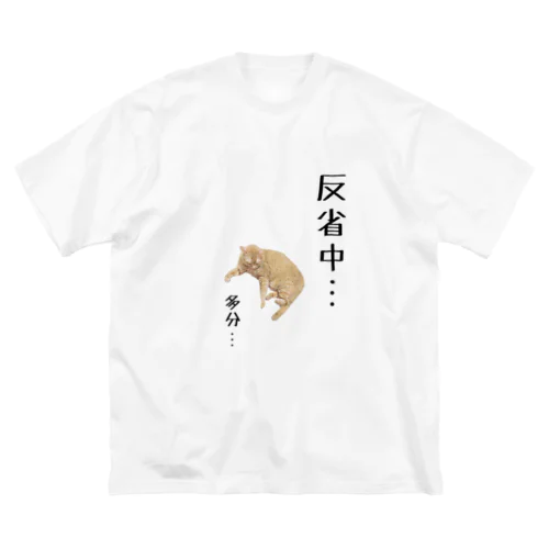 反省してない猫 ビッグシルエットTシャツ