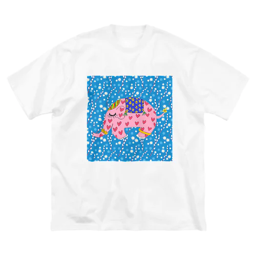 幸福を呼ぶピンクの象 Big T-Shirt