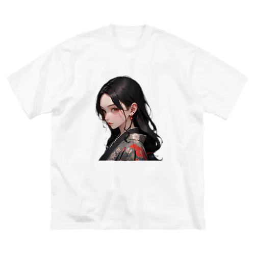 赤いピアスの着物美人 Big T-Shirt