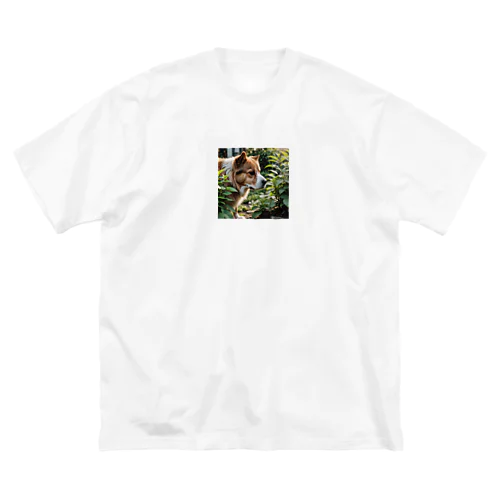 草と犬 ビッグシルエットTシャツ