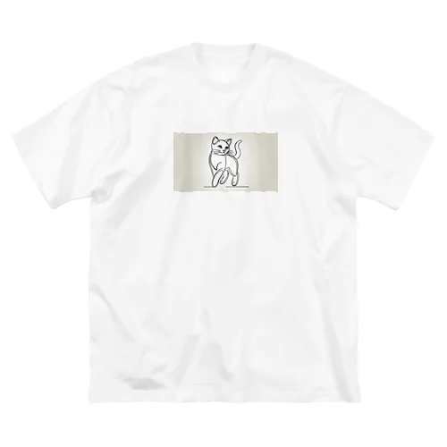 線画猫 ビッグシルエットTシャツ