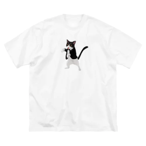 参上する執事猫 ビッグシルエットTシャツ