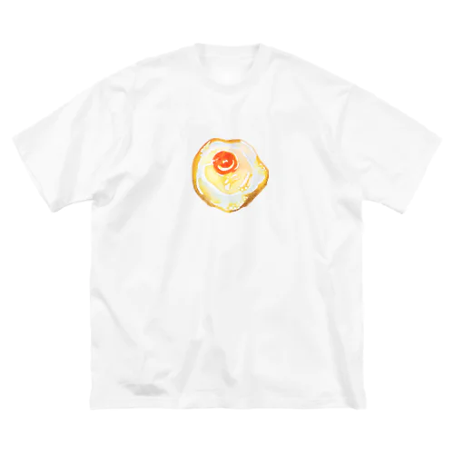 目玉焼き　水彩 ビッグシルエットTシャツ