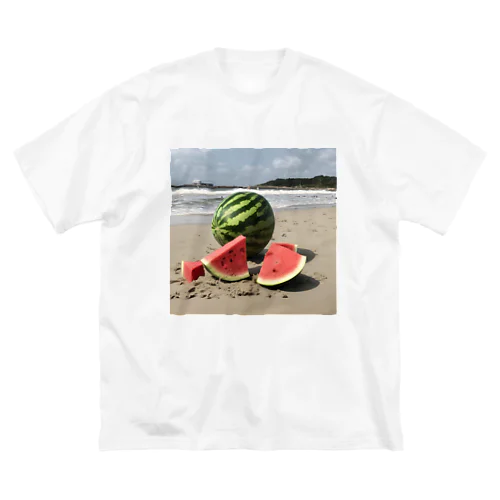 浜辺のスイカ Big T-Shirt