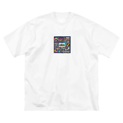 昭和レトロ80年代カセット ビッグシルエットTシャツ