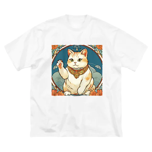 夜のミュシャ風招き猫 Big T-Shirt