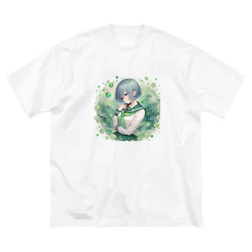 翠と緑 ビッグシルエットTシャツ