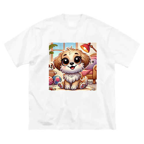 フワフワの毛並みがキュートな子犬！！ ビッグシルエットTシャツ