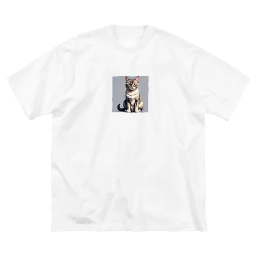 座っている猫 ビッグシルエットTシャツ