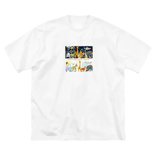 動物たちの行進「Marche pour la vie」バージョン Big T-Shirt