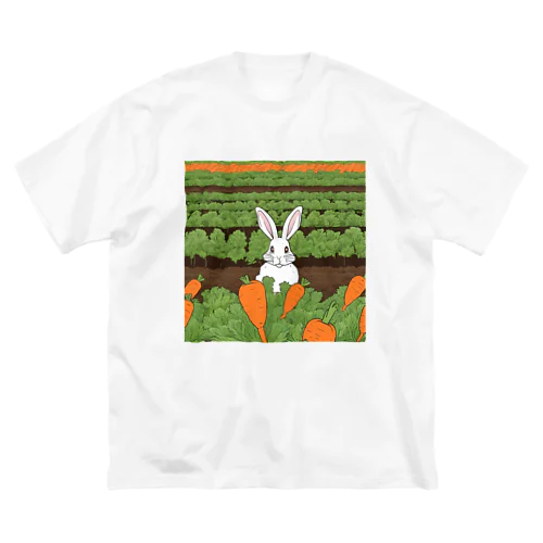 人参畑のウサギさん ビッグシルエットTシャツ