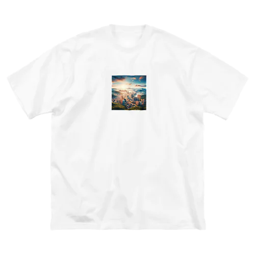  静寂の海外風景 ビッグシルエットTシャツ