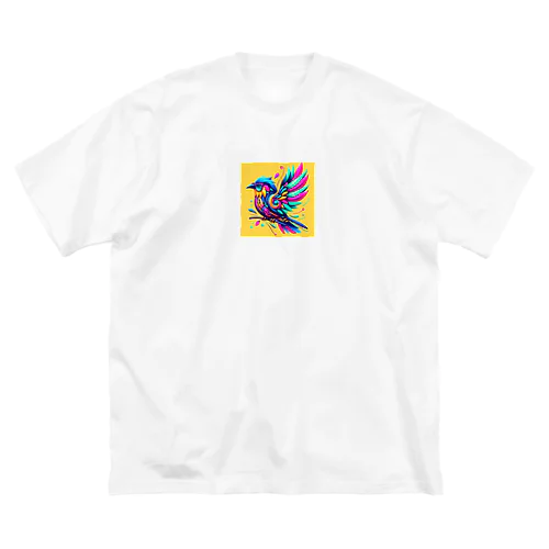 カラフルな鳥 ビッグシルエットTシャツ