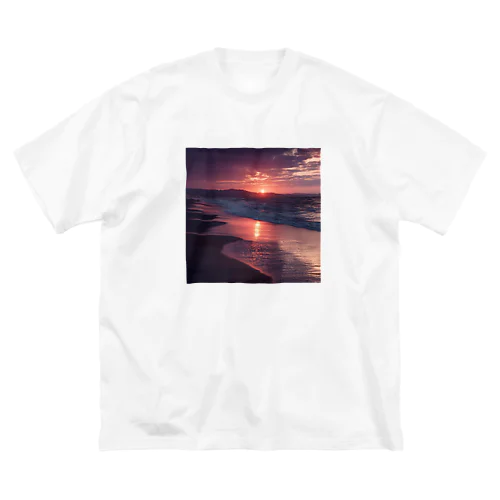 海辺の夕日 ビッグシルエットTシャツ