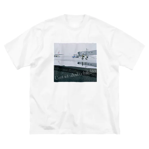 浜辺の飛行機 ビッグシルエットTシャツ