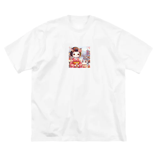 舞妓ネコおにゃん ビッグシルエットTシャツ