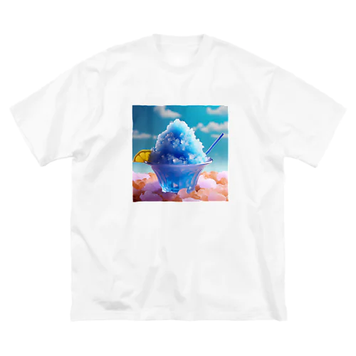 爽やかブルーの夏かき氷 ビッグシルエットTシャツ