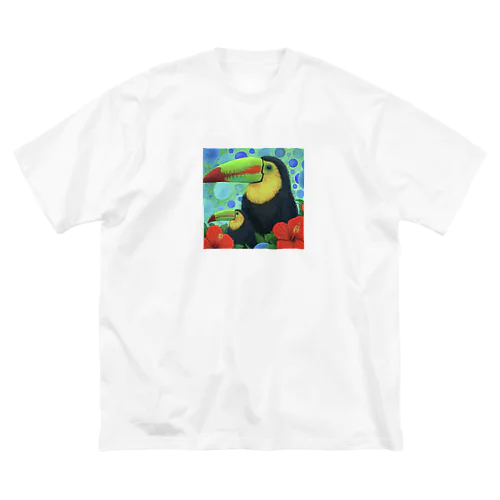 オニオオハシとハイビスカス Big T-Shirt