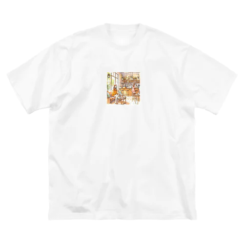 カフェでくつろぐ女の子 Big T-Shirt