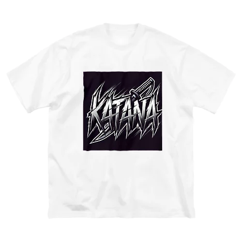 鋭利な刃の迫力を表現した「KATANA」ロゴデザイン ビッグシルエットTシャツ