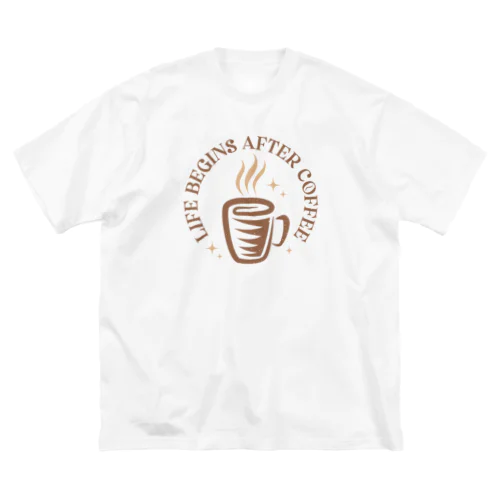 人生はコーヒーから始まる ビッグシルエットTシャツ