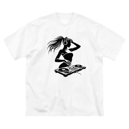 ハッピーガール DJ シルエットver. 02 ビッグシルエットTシャツ